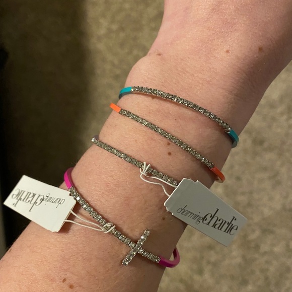 Charming Charlie colored bangle bracelets lot - Picture 3 of 8